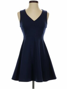 BCBGeneration Navy Sleeveless V-Neck Fit & Flare Mini Dress